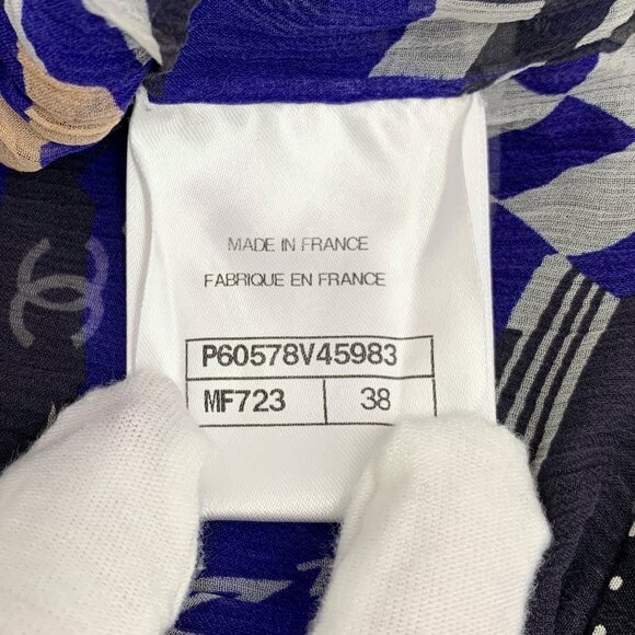 Chanel Multicolor geometric pattern printed silk shirt - Picture 7 of 9